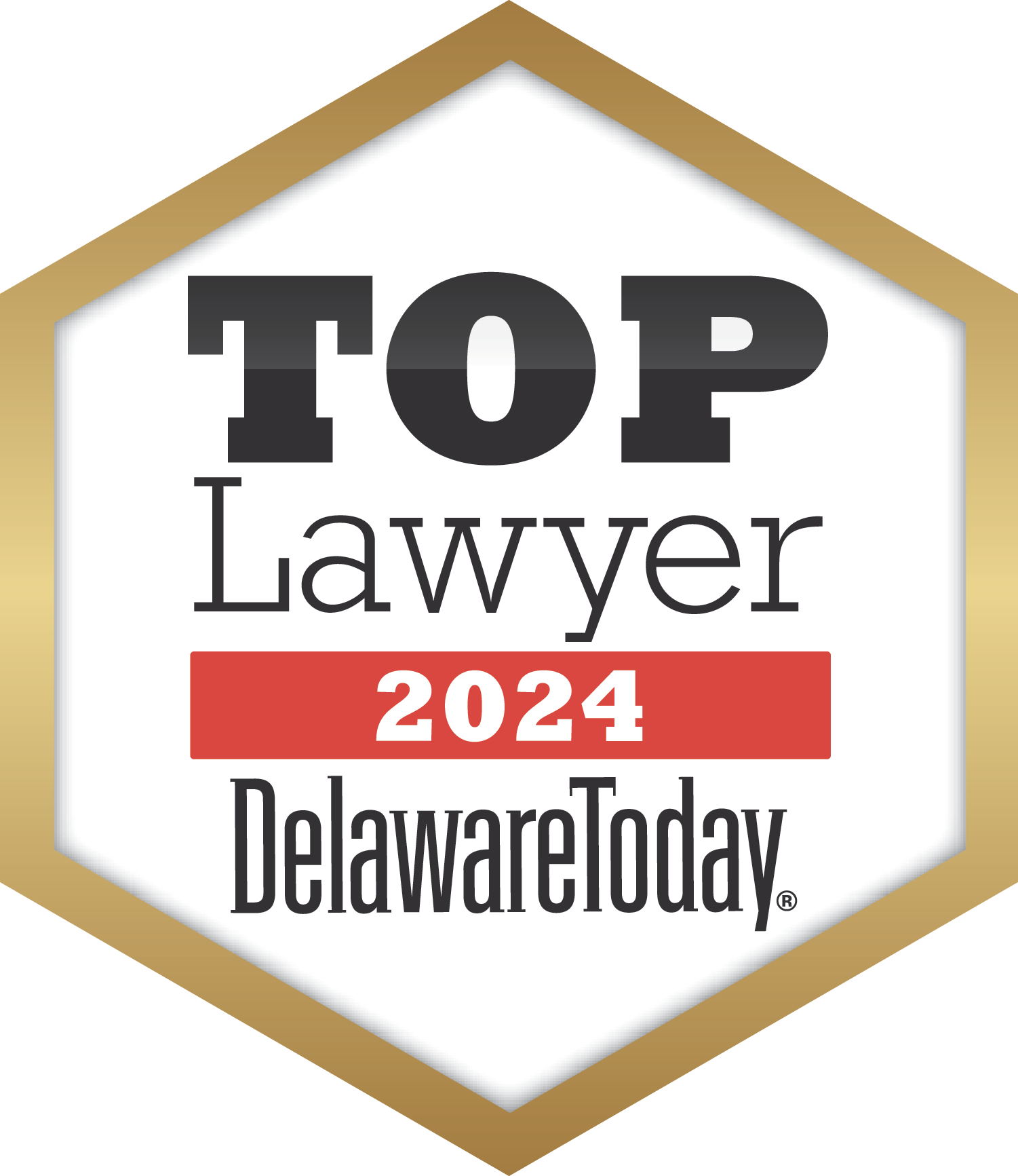 Delaware Today Top Lawyer 2024 recognition badge